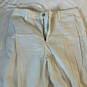 Ivory White Linen Catton Pant